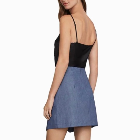 🛍️3/$20🛍️BCBGMAXAZRIA Asymmetrical tiered chambray mini skirt - Picture 5 of 9